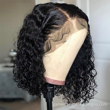 Wholesale Cheap 12a Brazilian Human Hair Hd Full Lace Frontal Bob Wig Deep Wave Virgin Human Hair Transparent Lace Front Wig